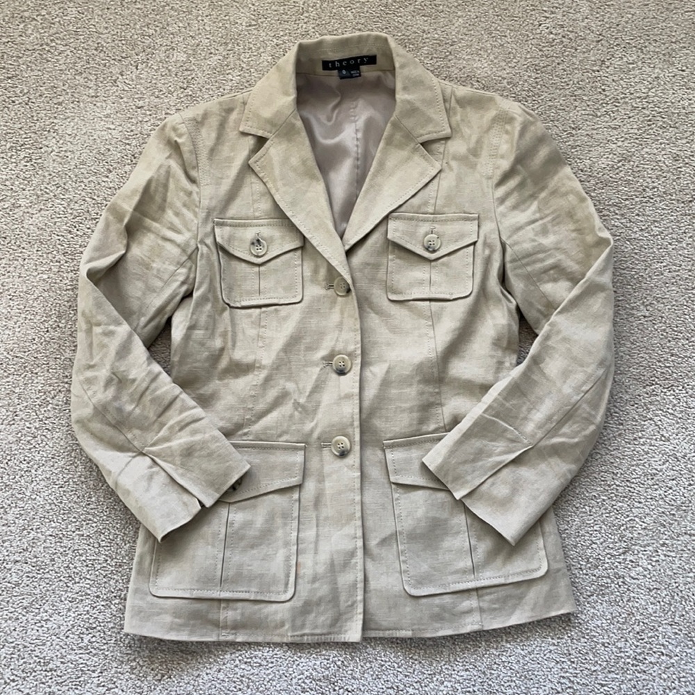 Theory Linen blend blazer